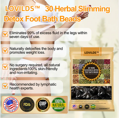 LOVILDS™ 30-Herb Slimming & Detox Foot Bath Beads-🦵👩‍⚕️(LANA Certification, Lymphatic Association of America)