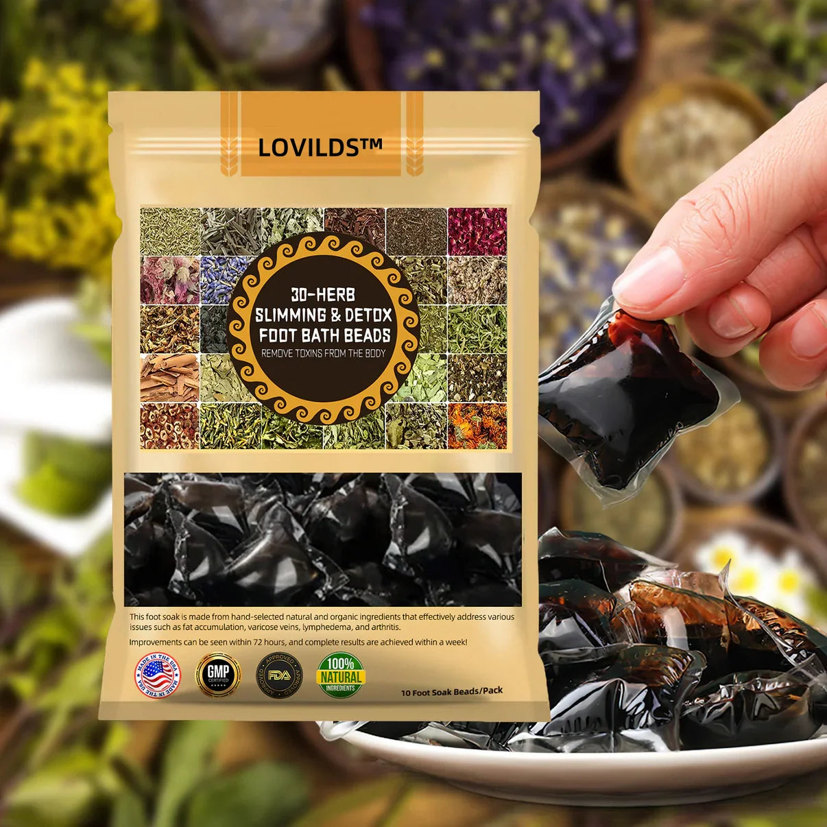 LOVILDS™ 30-Herb Slimming & Detox Foot Bath Beads-🦵👩‍⚕️(LANA Certification, Lymphatic Association of America)